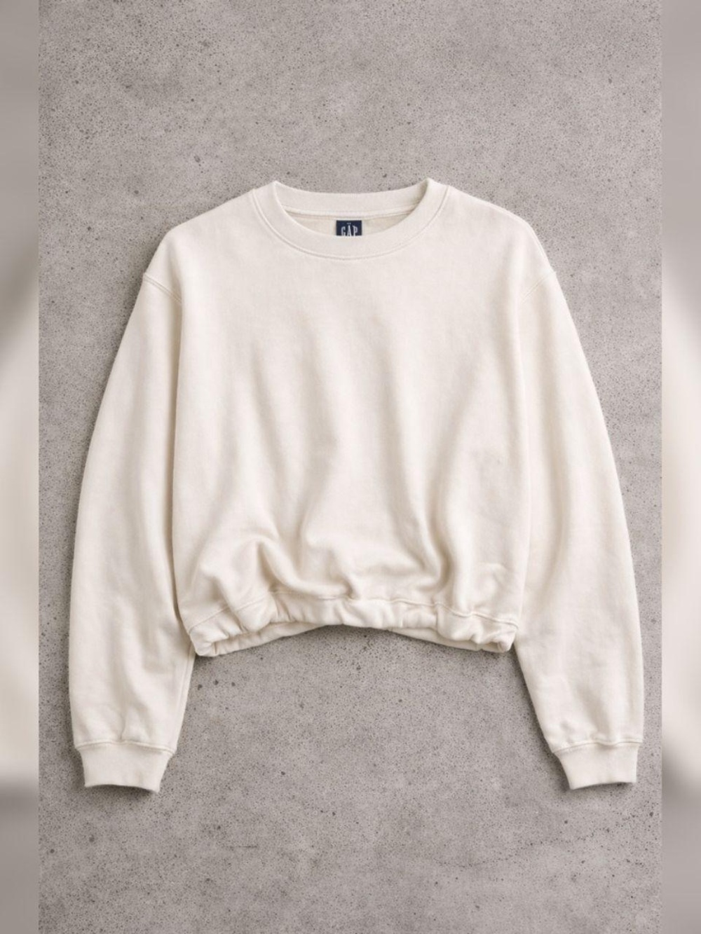GAP Cream Cropped Crewneck Sweatshirt